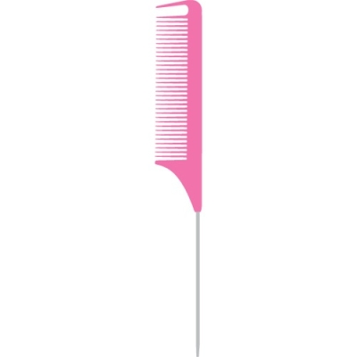 Via Carbon Silicone Graphite Comb - Pink Wide Space Tail Comb